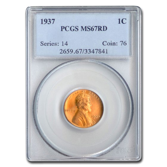1937 Lincoln Cent MS-67 PCGS (Red) 1937 Lincoln Cent MS-67 PCGS (Red)